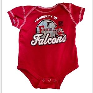 3/$15 NFL Team Apparel Atlanta Falcons logo red onesie - Sz 6-9M